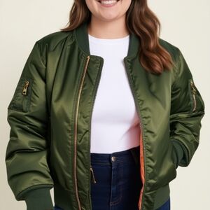 Olive Green Bomber Jacket
